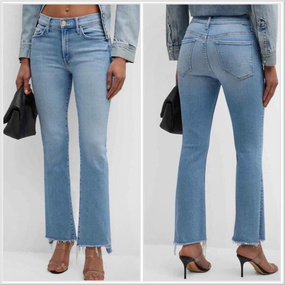 MOTHER The Insider Crop Step Fray Denim Jeans In Shoot To Thrill Wash Size 30”. - Picture 1 of 16